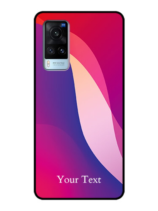 Custom Vivo X60 5G Personalized Glass Phone Case - Digital abstract Overlap Design