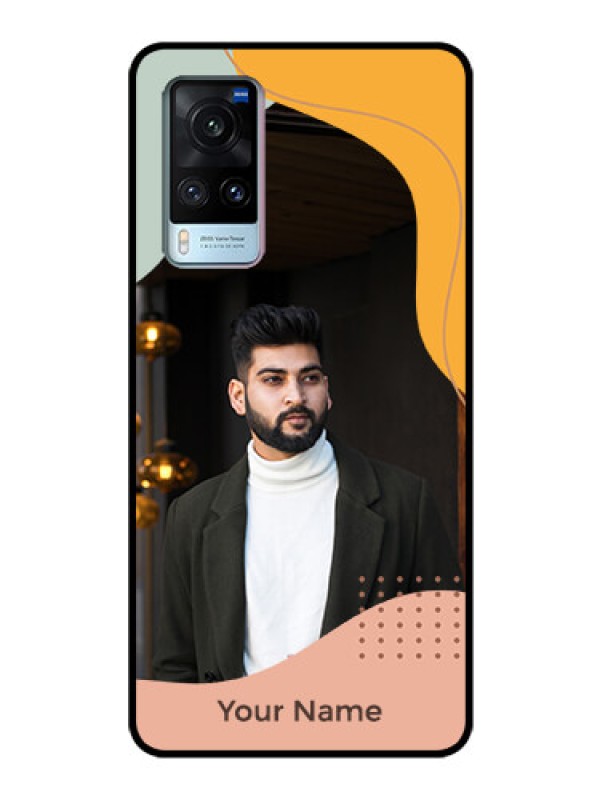 Custom Vivo X60 5G Personalized Glass Phone Case - Tri-coloured overlay design