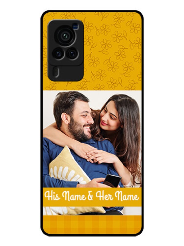 Custom Vivo X60 Pro 5G Custom Glass Mobile Case - Yellow Floral Design