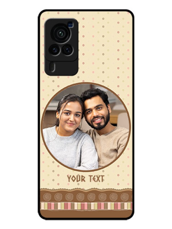 Custom Vivo X60 Pro 5G Custom Glass Mobile Case - Brown Dotted Mobile Case Design