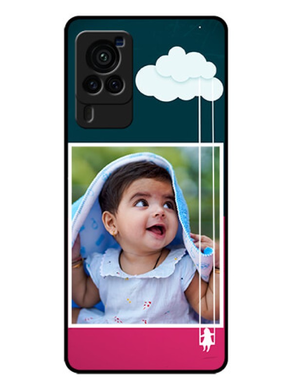 Custom Vivo X60 Pro 5G Custom Glass Phone Case - Cute Girl with Cloud Design