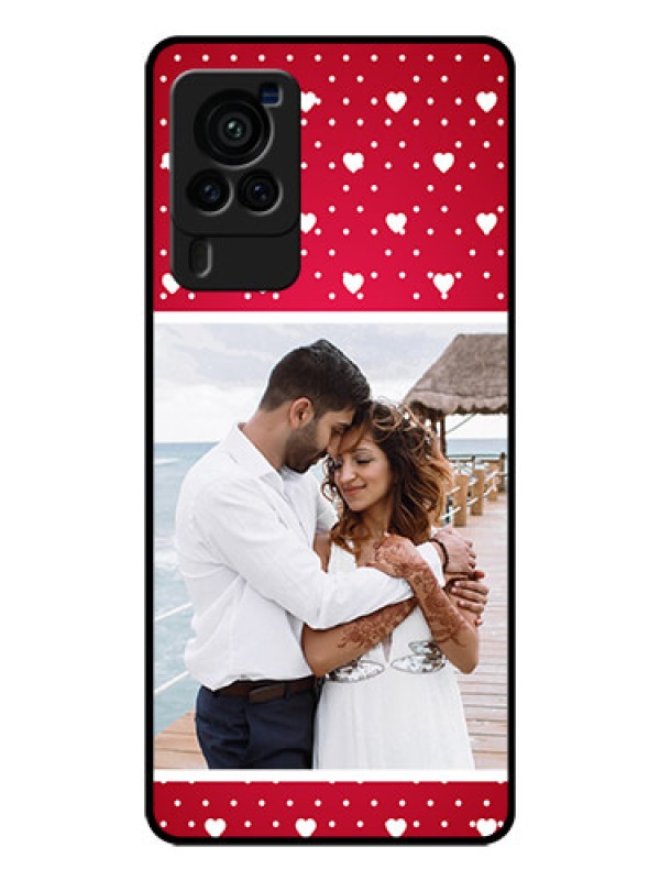 Custom Vivo X60 Pro 5G Photo Printing on Glass Case - Hearts Mobile Case Design