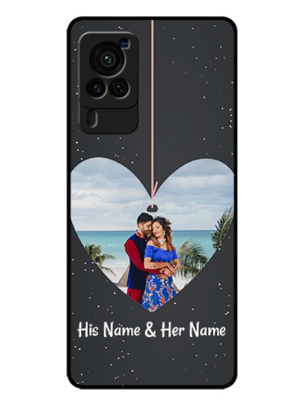 Custom Vivo X60 Pro 5G Custom Glass Phone Case - Hanging Heart Design
