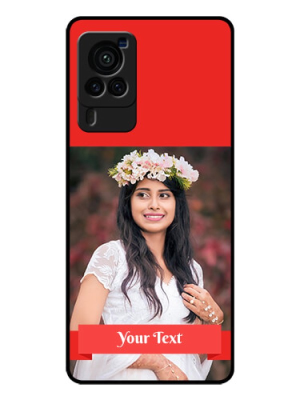 Custom Vivo X60 Pro 5G Custom Glass Phone Case - Simple Red Color Design