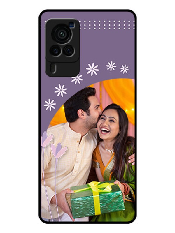 Custom Vivo X60 Pro 5G Custom Glass Mobile Case - Lavender flowers design