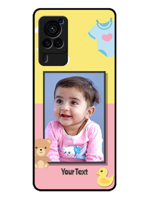 Custom Vivo X60 Pro 5G Photo Printing on Glass Case - Kids 2 Color Design