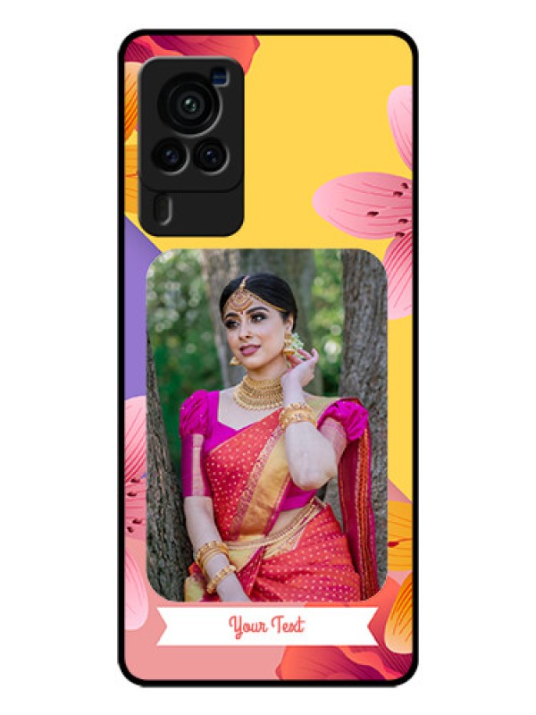 Custom Vivo X60 Pro 5G Custom Glass Mobile Case - 3 Image With Vintage Floral Design