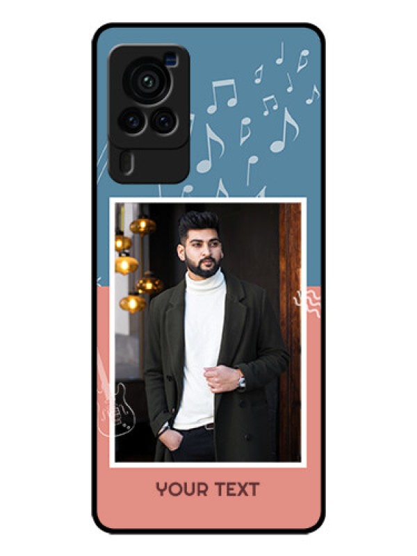 Custom Vivo X60 Pro 5G Photo Printing on Glass Case - with Color Musical Note Design