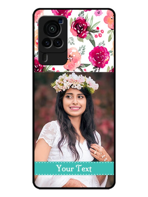 Custom Vivo X60 Pro 5G Custom Glass Phone Case - Watercolor Floral Design