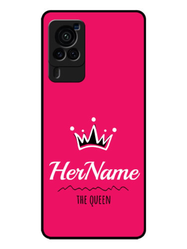 Custom Vivo X60 Pro 5G Glass Phone Case Queen with Name