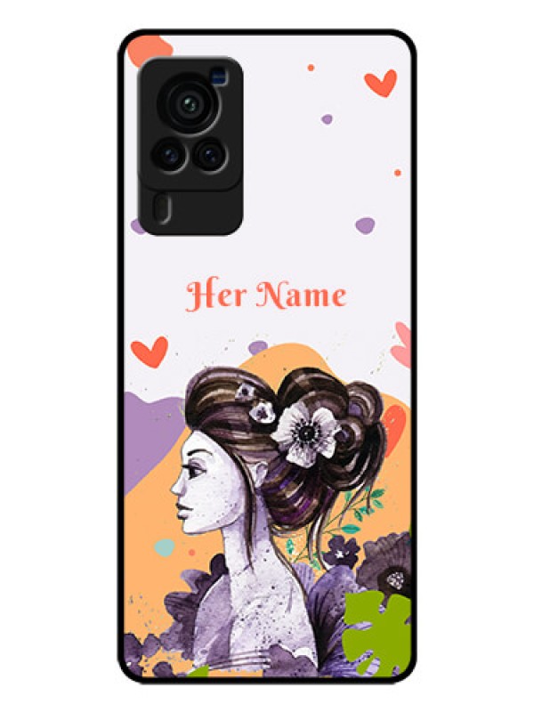 Custom Vivo X60 Pro 5G Personalized Glass Phone Case - Woman And Nature Design