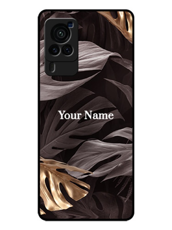 Custom Vivo X60 Pro 5G Personalised Glass Phone Case - Wild Leaves digital paint Design