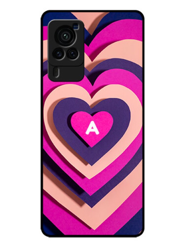 Custom Vivo X60 Pro 5G Custom Glass Mobile Case - Cute Heart Pattern Design