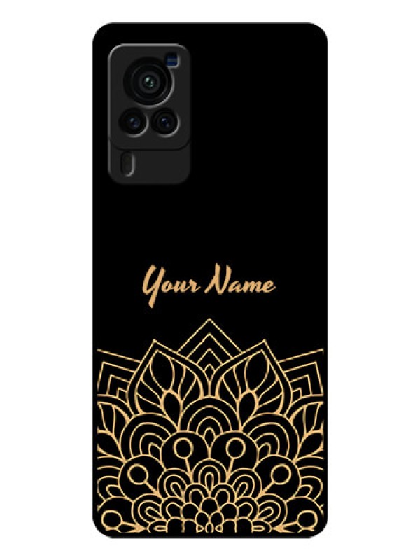 Custom Vivo X60 Pro 5G Custom Glass Phone Case - Golden mandala Design