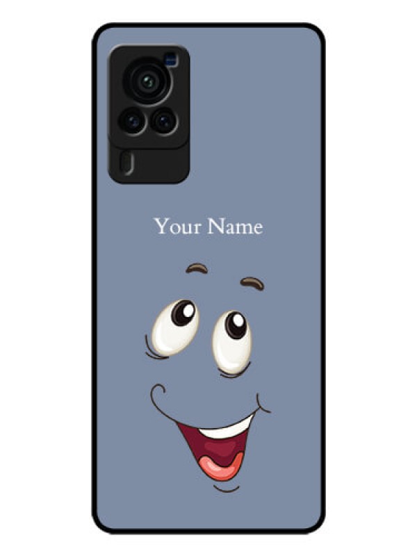 Custom Vivo X60 Pro 5G Photo Printing on Glass Case - Laughing Cartoon Face Design