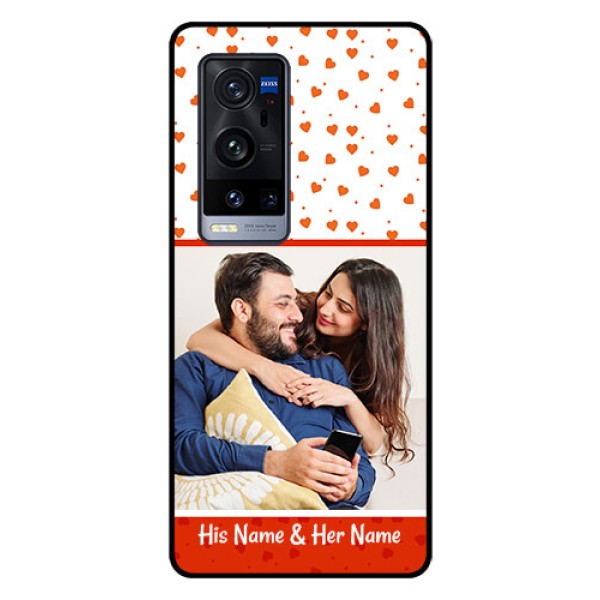 Vivo X60 Pro Plus 5G Custom Glass Phone Case - Orange Love Symbol Design