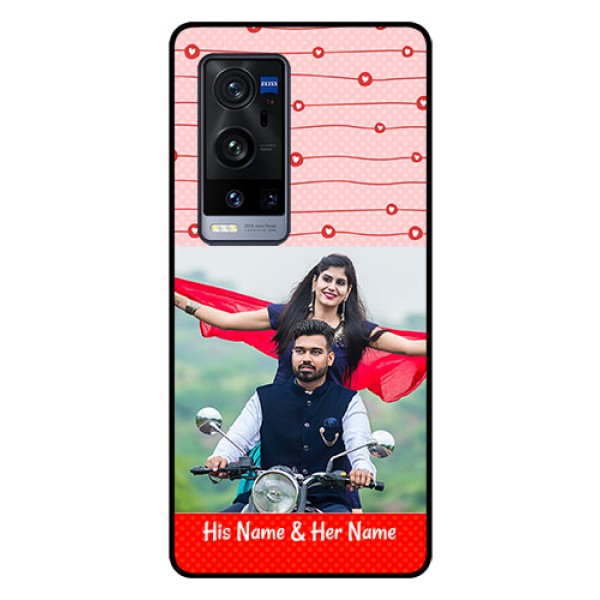 Vivo X60 Pro Plus 5G Personalized Glass Phone Case - Red Pattern Case Design