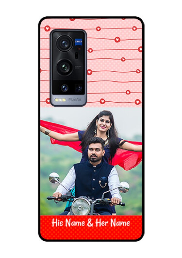 Vivo X60 Pro Plus 5G Personalized Glass Phone Case - Red Pattern Case Design