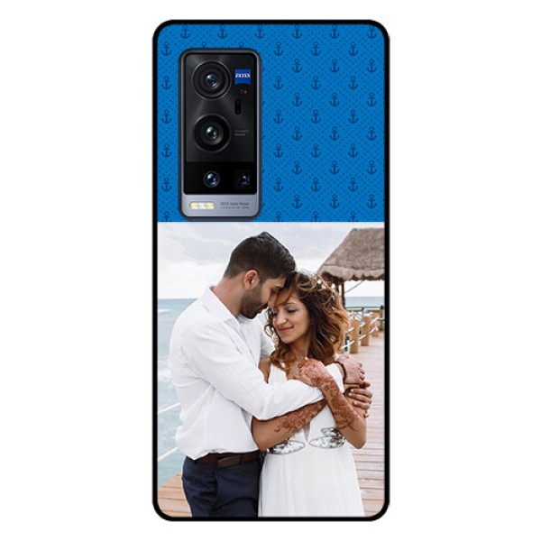 Vivo X60 Pro Plus 5G Photo Printing on Glass Case - Blue Anchors Design