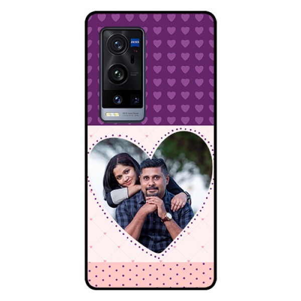 Vivo X60 Pro Plus 5G Custom Glass Phone Case - Violet Love Dots Design