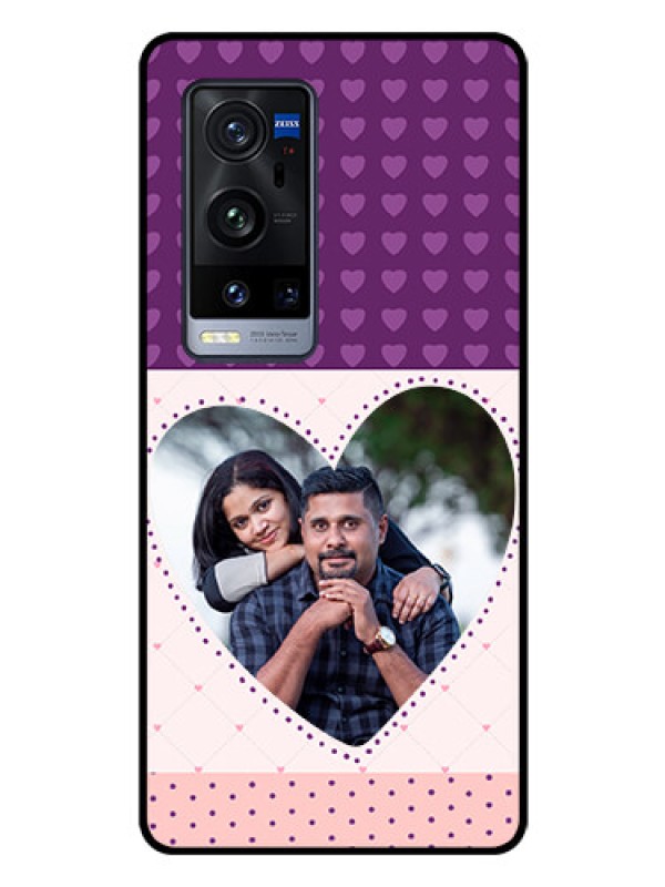Custom Vivo X60 Pro Plus 5G Custom Glass Phone Case - Violet Love Dots Design