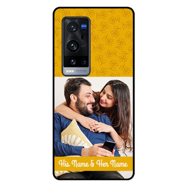 Vivo X60 Pro Plus 5G Custom Glass Mobile Case - Yellow Floral Design