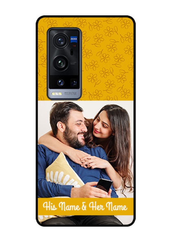 Vivo X60 Pro Plus 5G Custom Glass Mobile Case - Yellow Floral Design