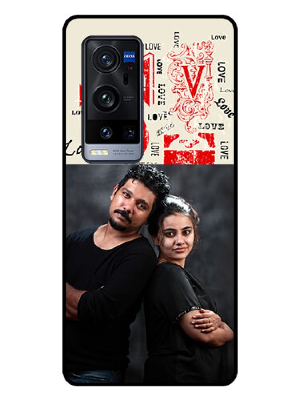 Custom Vivo X60 Pro Plus 5G Photo Printing on Glass Case - Trendy Love Design Case