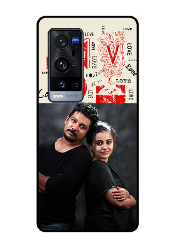 Vivo X60 Pro Plus 5G Photo Printing on Glass Case - Trendy Love Design Case