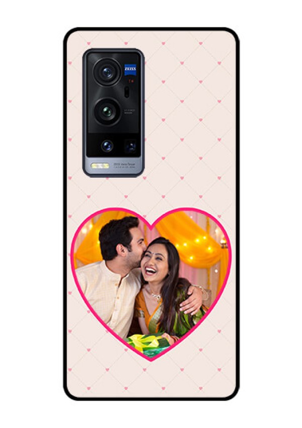 Vivo X60 Pro Plus 5G Custom Glass Mobile Case - Heart Shape Design