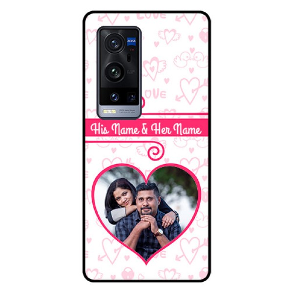 Vivo X60 Pro Plus 5G Personalized Glass Phone Case - Heart Shape Love Design