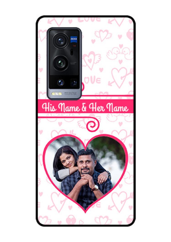 Vivo X60 Pro Plus 5G Personalized Glass Phone Case - Heart Shape Love Design