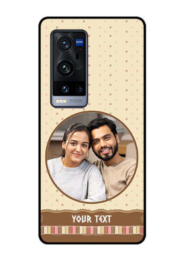 Vivo X60 Pro Plus 5G Custom Glass Mobile Case - Brown Dotted Mobile Case Design