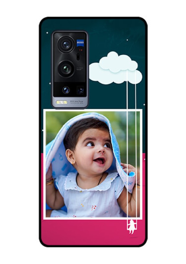 Vivo X60 Pro Plus 5G Custom Glass Phone Case - Cute Girl with Cloud Design