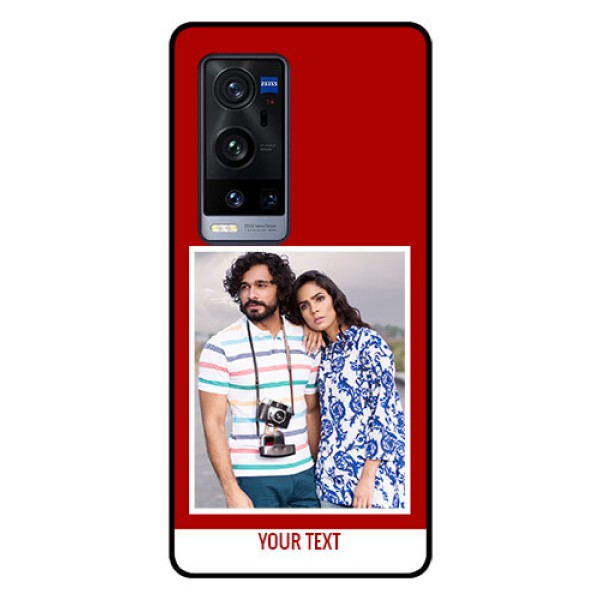 Vivo X60 Pro Plus 5G Personalized Glass Phone Case - Simple Red Color Design