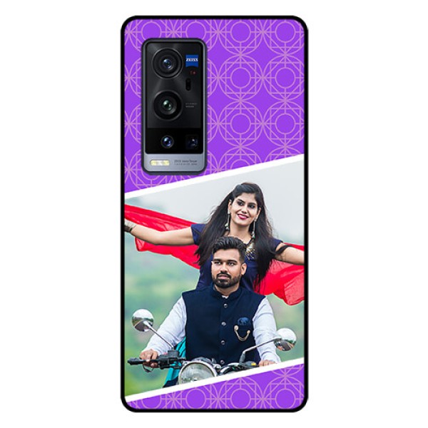 Vivo X60 Pro Plus 5G Custom Glass Phone Case - Violet Pattern Design