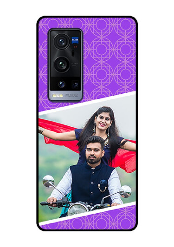 Vivo X60 Pro Plus 5G Custom Glass Phone Case - Violet Pattern Design