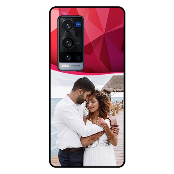 Vivo X60 Pro Plus 5G Custom Glass Mobile Case - Red Abstract Design