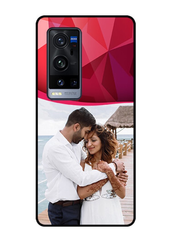 Vivo X60 Pro Plus 5G Custom Glass Mobile Case - Red Abstract Design