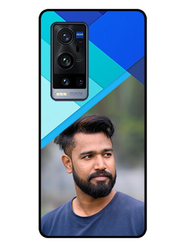 Custom Vivo X60 Pro Plus 5G Custom Glass Phone Case - Blue Pattern Design