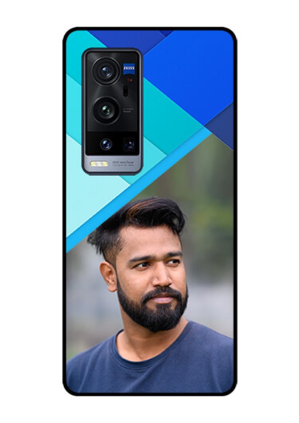 Vivo X60 Pro Plus 5G Custom Glass Phone Case - Blue Pattern Design
