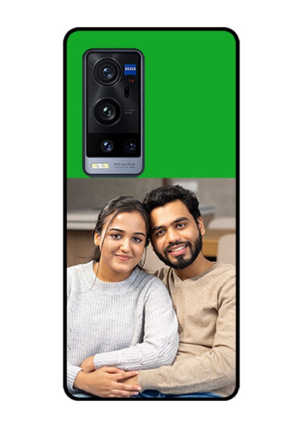 Vivo X60 Pro Plus 5G Personalized Glass Phone Case - Green Pattern Design
