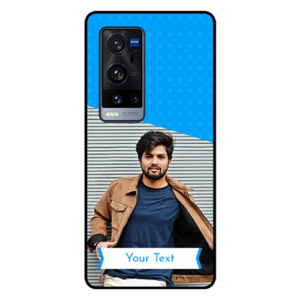 Vivo X60 Pro Plus 5G Photo Printing on Glass Case - Simple Blue Color Design
