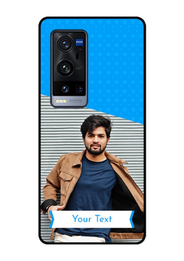 Vivo X60 Pro Plus 5G Photo Printing on Glass Case - Simple Blue Color Design