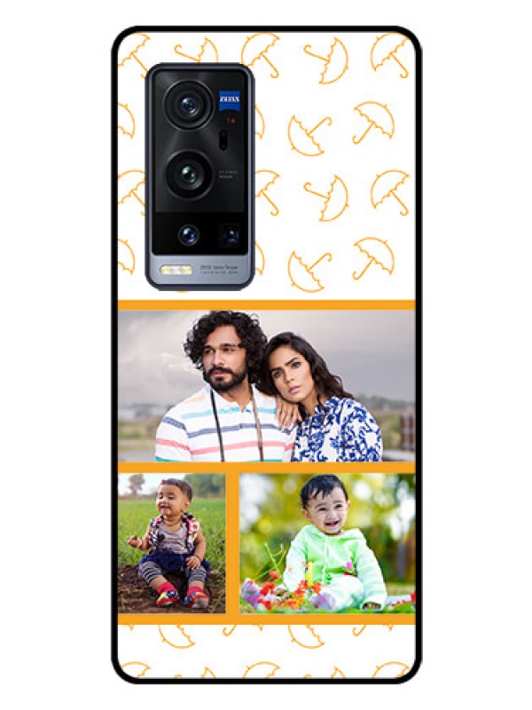 Custom Vivo X60 Pro Plus 5G Custom Glass Mobile Case - Yellow Pattern Design