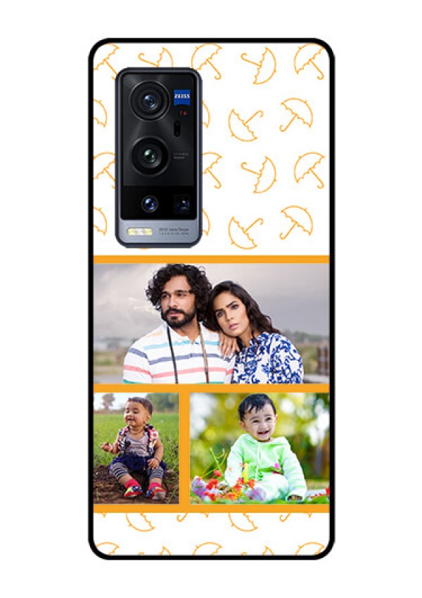 Vivo X60 Pro Plus 5G Custom Glass Mobile Case - Yellow Pattern Design