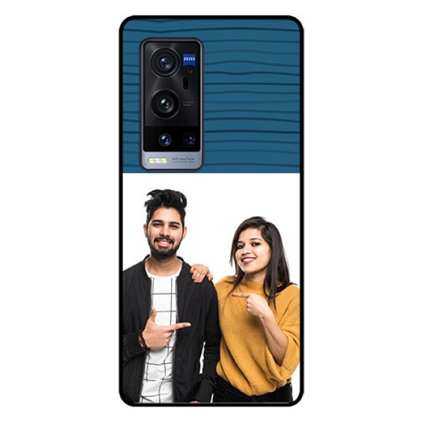 Vivo X60 Pro Plus 5G Custom Glass Phone Case - Blue Pattern Cover Design