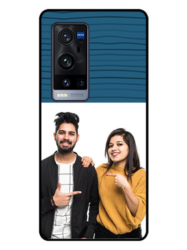 Custom Vivo X60 Pro Plus 5G Custom Glass Phone Case - Blue Pattern Cover Design