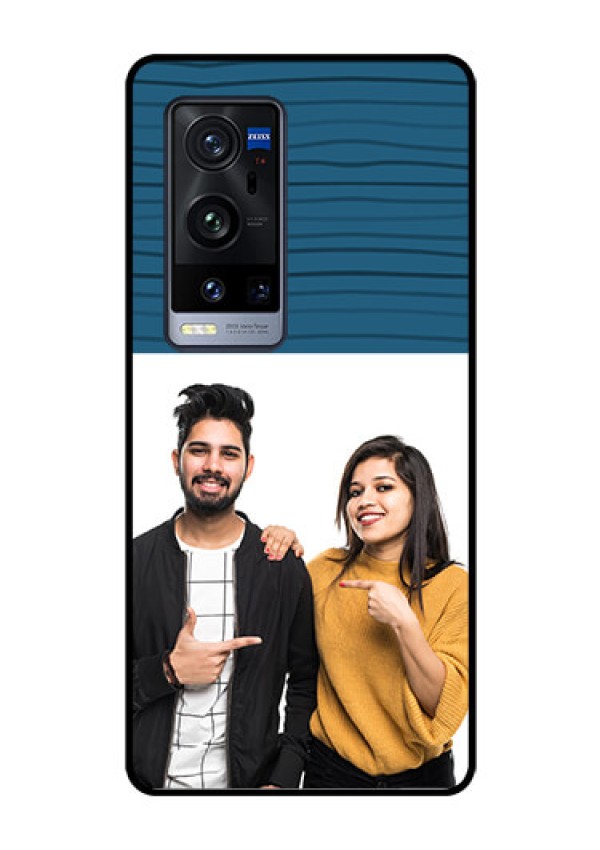 Vivo X60 Pro Plus 5G Custom Glass Phone Case - Blue Pattern Cover Design