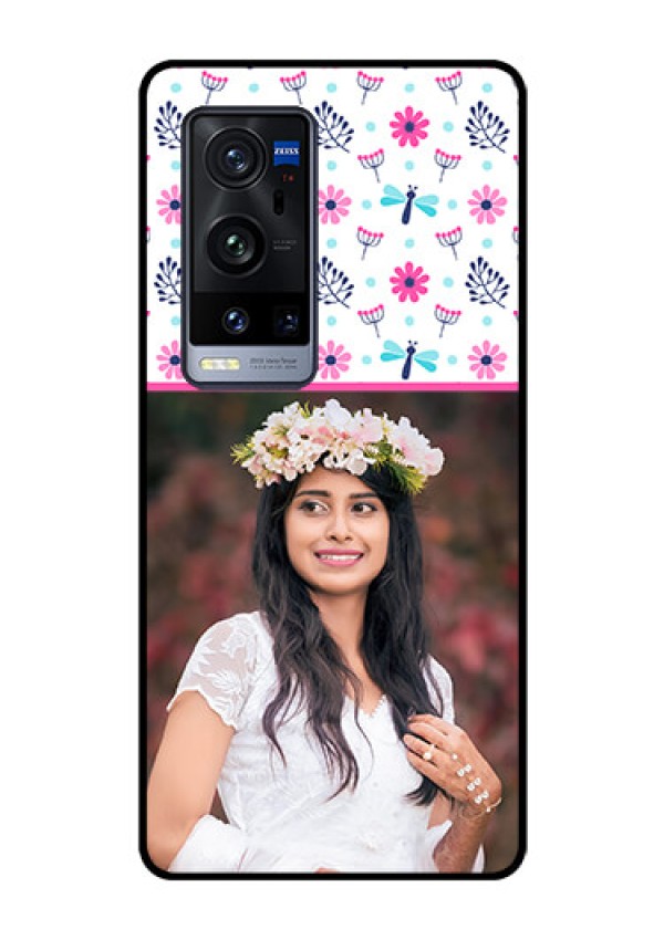 Vivo X60 Pro Plus 5G Photo Printing on Glass Case - Colorful Flower Design